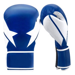 Guantes de Boxeo Xypex Corporation Azules de PU con Diseño de Estrella Blanca, Cierre de Velcro, Agarre Firme, Transpirables, Dedos Completos, para Adultos Unisex - Product Image 1