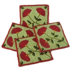 Handmade Eco-Friendly <b>Beaded</b> Cocktail <b>Coasters</b> Reusable for Housewarming Made in India - Product Image 1