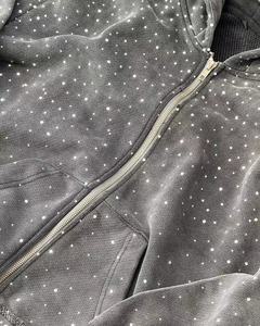 <b>Mens</b> Bling Rhinestone Hoodie Crystal Embellished <b>Pullover</b> Hooded Sweatshirt Shiny Fashion Streetwear Casual Winter Everyday - Product Image 6