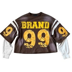 Nouveau design de t-shirt à manches longues imprimé DTG avec logo personnalisé t-shirt 100% coton délavé à l'acide double couche vintage surdimensionné et lourd pour hommes - Product Image 4