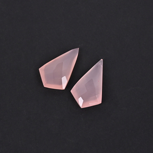 Quartz rose naturel 11,6 carats (poids d'une paire) 20x12mm forme cerf-volant Pierre précieuse en vrac - Product Image 4