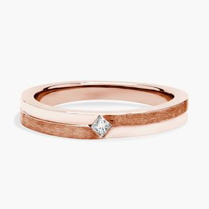 Bague solitaire pour homme en or blanc avec diamant taille princesse - Product Image 3