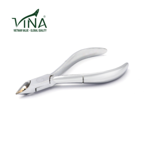 Pinza compacta para uñas de acero al carbono Vina con mango revestido blanco para el cuidado diario de las uñas de los dedos - Product Image 5