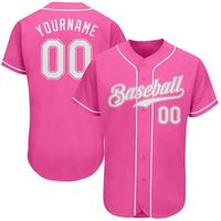 Jersey Baseball Poliester Unisex Dewasa Anti-Bakteri Tahan Lama Custom, Nama Tim Gradasi, Nama Pemain, Lengan Pendek, Kancing Depan