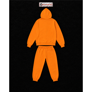 Ensemble de survêtement orange personnalisé pour homme – Hoodie zippé et pantalon de jogging – Tenue décontractée unie pour le sport, la gym, l'entraînement, le streetwear – Vente en gros - Product Image 6