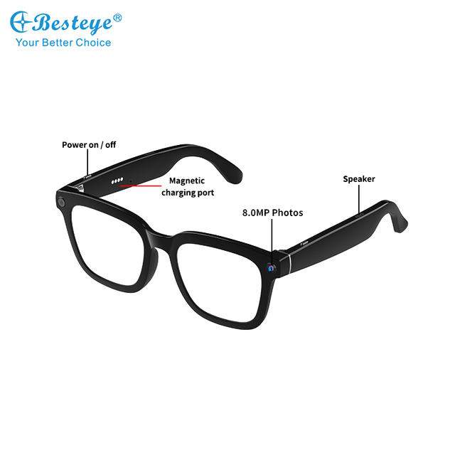 AI Smart Eye Glass Wireless 1080 Camera Audio Glasses Mobile Phones Voice Assistant Waterproof Music Sport Riding App Sunglasses