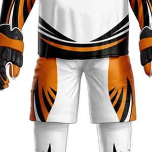 Conjuntos de Camiseta y Pantalones Cortos de Hockey sobre Hielo para Hombre, 100% Poliéster, Transpirables, de Alta Calidad, Uniformes con Impresión Digital Personalizada, Venta al Por Mayor - Product Image 4