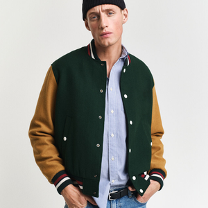 Vestes universitaires tendance avec logos personnalisés pour les sororités, les fraternités, les écoles, les collèges, en 100 % pure laine et manches en cuir. - Product Image 1