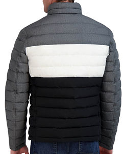 Custom Made Men's <b>Slim</b> <b>Fit</b> Winter Puffer <b>Jacket</b> Hooded Eco-Friendly Breathable Heated Quick Dry Solid Color Polyester/Cotton - Product Image 2
