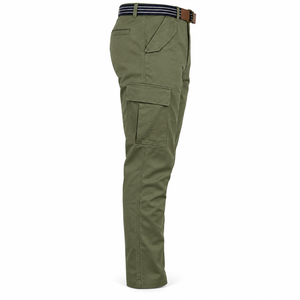 WESTMARK APPAREL INDUSTRY <b>Men's</b> Olive Green Cotton Cargo Pants Breathable Quick Dry <b>Elastic</b> <b>Waist</b> Straight Leg Multi <b>Trousers</b> - Product Image 2