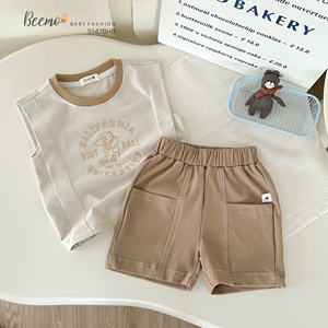 Conjunto de Ropa Casual de Verano para Niños, Moderno, de Algodón Cómodo, Camiseta sin Mangas y Pantalones Cortos para Niños Pequeños - Product Image 5