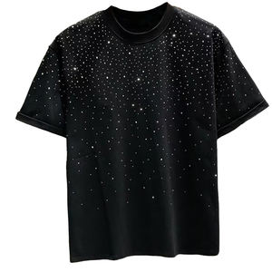 T-shirt Noir Homme 2026 avec Strass Scintillants et Diamants Incrustés – Streetwear de Haute Qualité à Manches Courtes, Respirant et Tendance - Product Image 5