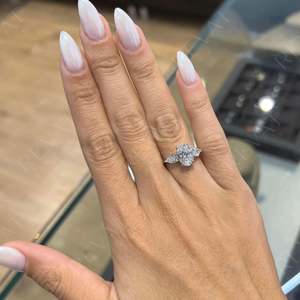 3 Carat Oval Three Stone Lab Grown Diamond Engagement <b>Ring</b>, 14K Gold Oval Engagement <b>Ring</b>, IGI Certified - Product Image 5