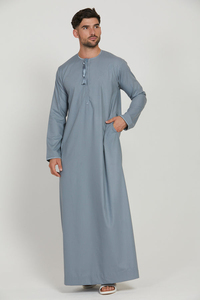Muslim Men Islamic Traditional Quality Polyester Lightweight Breathable Abaya Thobe <b>Kaftan</b> for Men - Product Image 4