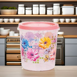 Conteneur de stockage rond en plastique de haute qualité de 10 L avec couvercle hermétique, conteneurs en plastique personnalisés imprimés - Product Image 3