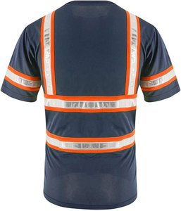 Chemise de travail de chantier de haute qualité, respirante, chemise de sécurité réfléchissante pour hommes, bleu, haute visibilité, t-shirt - Product Image 2