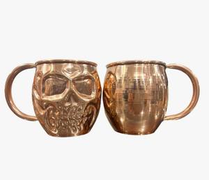 Mug à Moscow Mule en cuivre avec motif squelette martelé, style gothique, vaisselle de bar - Product Image 4