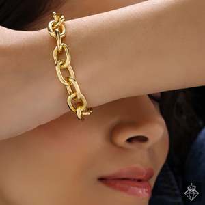 PRAO Anti-ternissement Bold & Gold Chain Bracelet Bracelets à maillons de mode - Product Image 2