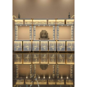 Mostrador de catering de lujo para exhibición de alimentos en acero inoxidable - Product Image 1