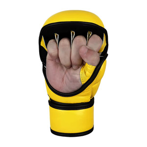 Gants de boxe professionnels pour adultes, en cuir de vachette imperméable, avec fermeture auto-agrippante, pour hommes et femmes - Product Image 4