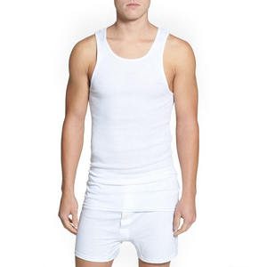 เสื้อกล้ามผู้ชายขายดี คุณภาพสูง ผ้าฝ้าย 100% คอวี ระบายอากาศ แห้งเร็ว สำหรับฤดูร้อน ขายส่ง รับทำโลโก้ตามสั่ง มีหลายขนาด - Product Image 1