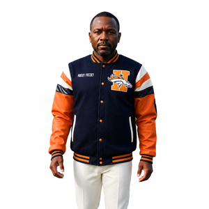 <b>Men's</b> High Street Style Varsity <b>Jackets</b> Wool Leather Sleeve Casual Custom Logo Sportswear College <b>Baseball</b> <b>Jacket</b> <b>For</b> <b>Men</b>, - Product Image 1