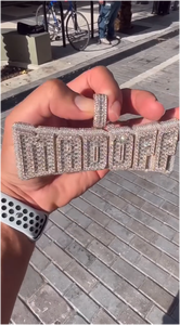 Pendentif personnalisé en argent S925 plaqué or 18 carats avec moissanite, logo lettre diamant, nom, bijoux hip-hop cubains, breloques hip-hop - Product Image 2