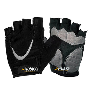 HUSKY SPORTSWEAR Customized Unisex Half Finger Weight Lifting Cycling Shockproof Breathable Microfiber Padded Fingerless Gloves - Product Image 2
