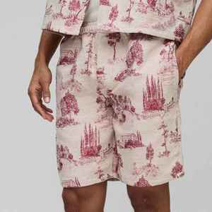 Pantalones Cortos Bermuda de Algodón con Estampado Toile para Hombre, con Cintura Elástica y Bolsillos, Estilo Casual, Personalizados - Product Image 6
