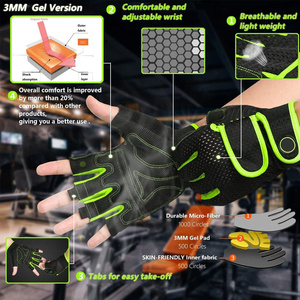 Guantes Deportivos Unisex sin Dedos con Pesas Acolchadas para Gimnasio, Fitness, Ejercicios de Colgar y Levantamiento de Pesas - Product Image 5