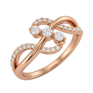 Anillo de Diamantes de Oro Amarillo para Mujer, Corte Brillante Redondo, Estilo Romántico de Compromiso con Diamantes Naturales - Product Image 6