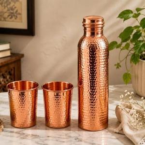 Juego de Botella y Taza de Agua de Cobre Martillado, Vajilla de Cobre para el Hogar, Regalo para Cenas - Product Image 1