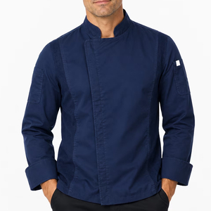 เสื้อเชฟสีพื้นสำหรับผู้ชาย รุ่นใหม่ ผ้าคอตตอน ปรับแต่งได้ เหมาะสำหรับโรงแรมและร้านอาหาร แขนสั้น สำหรับทำอาหาร - Product Image 1