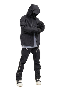 <b>mens</b> techwear <b>jacket</b> with adjustable cuffs and hood for improved fit and comfort <b>men</b> techwear <b>jacket</b> with durable stitching - Product Image 4