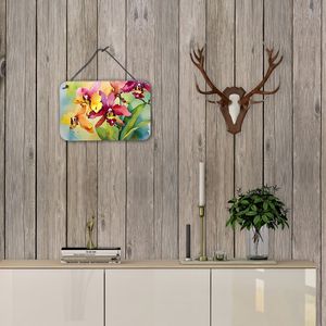 Multicolor NEW Orchids Watercolor Wall Hanging Aluminum Metal <b>Sign</b> for Kitchen Bar <b>Bathroom</b> Home Decor 8HX12W - Product Image 4