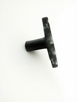 Poignée décorative carrée contemporaine en fer noir thermolaqué pour tiroir de meuble, commode de chambre à coucher