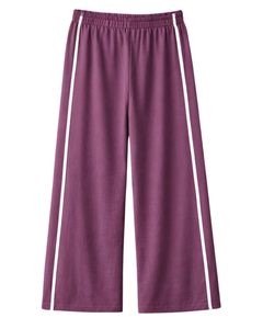 Pantalon de survêtement large pour femme, à rayures latérales, taille haute, coupe décontractée, avec cordon élastique, pour le sport et la détente, fournisseur OEM - Product Image 2