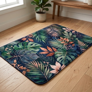 Tapis de bain en microfibre pour sol de salle de bain, tapis de bain rectangulaire minimaliste en mousse à mémoire de forme, gris uni, antidérapant - Product Image 5
