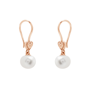 Pendientes de Plata de Ley 925 100% Pura con Forma de Corazón y Perla de Agua Dulce, Joyería Fina Clásica para Mujer, Uso Diario - Product Image 5