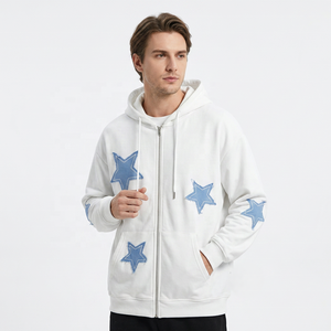 Sudadera con Capucha Extra Grande Unisex con Apliques de Estrellas, Ropa Casual de Otoño, Diseño Transpirable de Punto 100% Algodón - Product Image 3