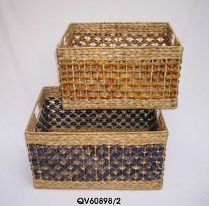 Factory Price Eco-Friendly <b>Wicker</b> Rattan Square <b>Storage</b> <b>Basket</b> Cotton Lining Customizable Color Design for Living Room Kitchen - Product Image 2