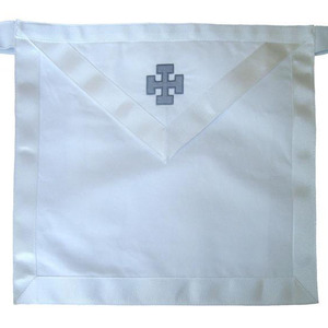 Custom Embroidered Masonic Apron With <b>Star</b> And Scales Design Green Trim White Fabric Sew-On <b>Badge</b> Classical Style - Product Image 4