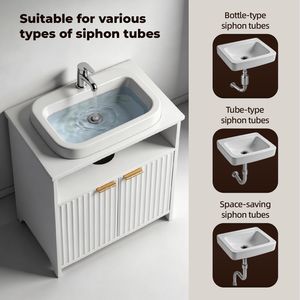 Mobile Bagno Monopiano 60x30x60cm con Griglia Termoformata in Melaminico Bianco e Pannello Truciolare - Vanità Bagno 60x30x60cm - Product Image 6