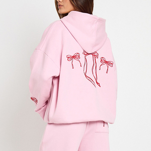 Conjunto Deportivo Personalizado DTF para Mujer, OEM, Informal, de Poliéster y Algodón, Dos Piezas, Sudadera con Capucha y Pantalones, Ropa Urbana a la Moda - Product Image 4