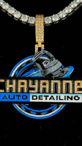 Colgante de moissanita esmaltado de color de lujo de Plata de Ley 925, colgante de moissanita con logotipo personalizado de rapero Hip Hop, colgante con nombre de LETRA DE moissanita - Product Image 2