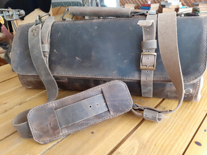 Sac à couteaux en cuir personnalisé, sac de chef en cuir personnalisé, étui de rangement pour chefs LKR-0361 - Product Image 2