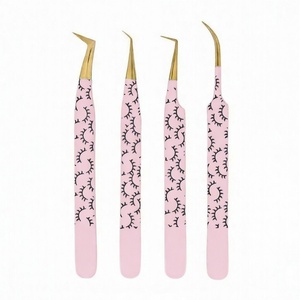 Golden Fiber <b>Tip</b> Volume Lash <b>Extension</b> Tweezers Stainless Steel Multi <b>Tips</b> Lash <b>Extension</b> Tweezers - Product Image 2