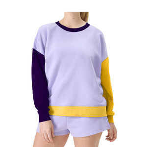 Sudadera Extra Grande de Algodón Personalizada para Mujer, Cuello Redondo, Transpirable, con Diseño de Lentejuelas Bordadas y Parches, Forro de Manga Larga, 2 Colores - Product Image 4