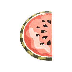 Alfombra Decorativa de Lana Hecha a Mano con Diseño de Sandía en Rodajas - Alfombra Semicircular con Diseño de Frutas para Habitación Infantil y Tapete de Entrada - Product Image 2