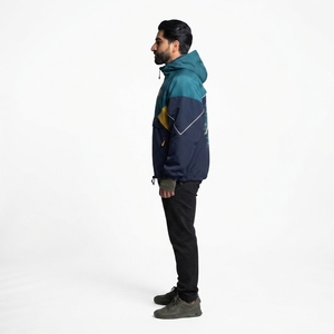 Custom <b>Men's</b> <b>Half</b> <b>Zip</b> Anorak <b>Jacket</b> Waterproof Breathable Nylon Colorblock Pullover Windbreaker Outdoor Hiking Hunting Xelent - Product Image 3